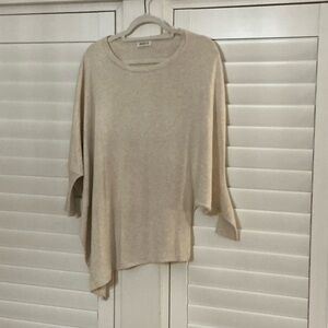 Women's Suzy D - Women’s Light Beige Asymmetrical Sweater - 3/4 length sleeve